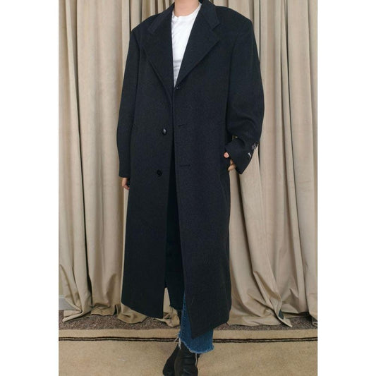 NWT Vintage Pierre Cardin Dark Grey Cashmere Blend Overcoat