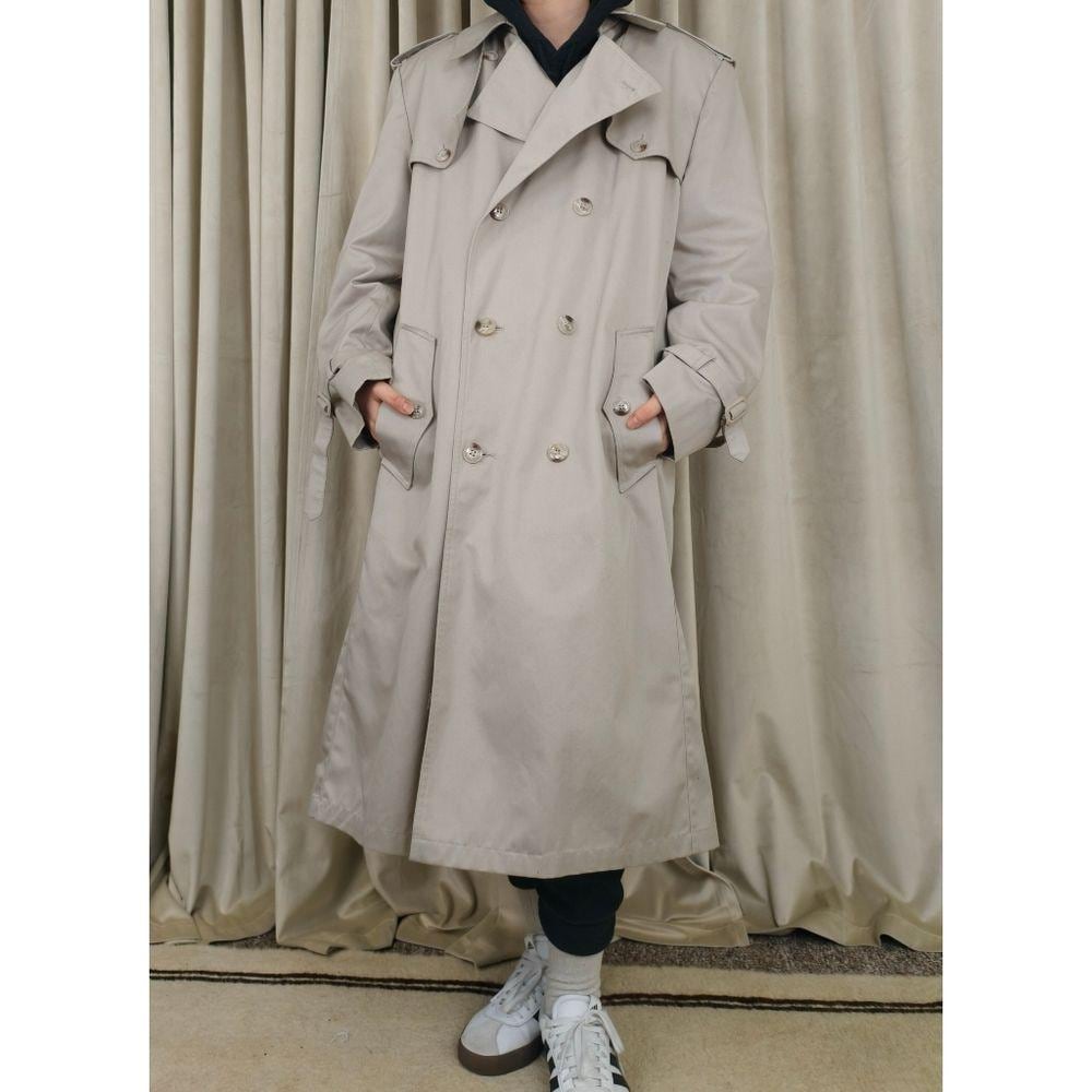 Vintage Misty Harbor Classic Boyfriend Beige Trench Coat with Detachable Lining