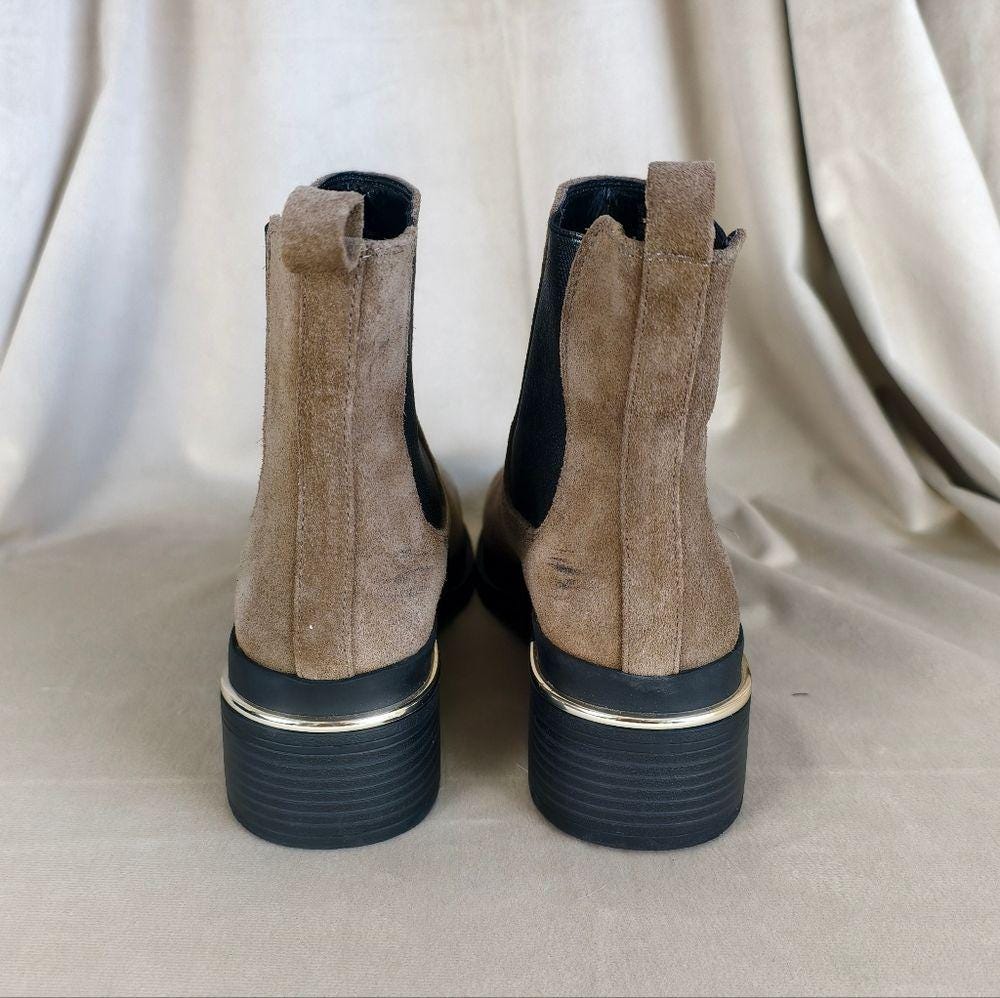 Kenneth Cole Tan Taupe Suede Ankle Boots