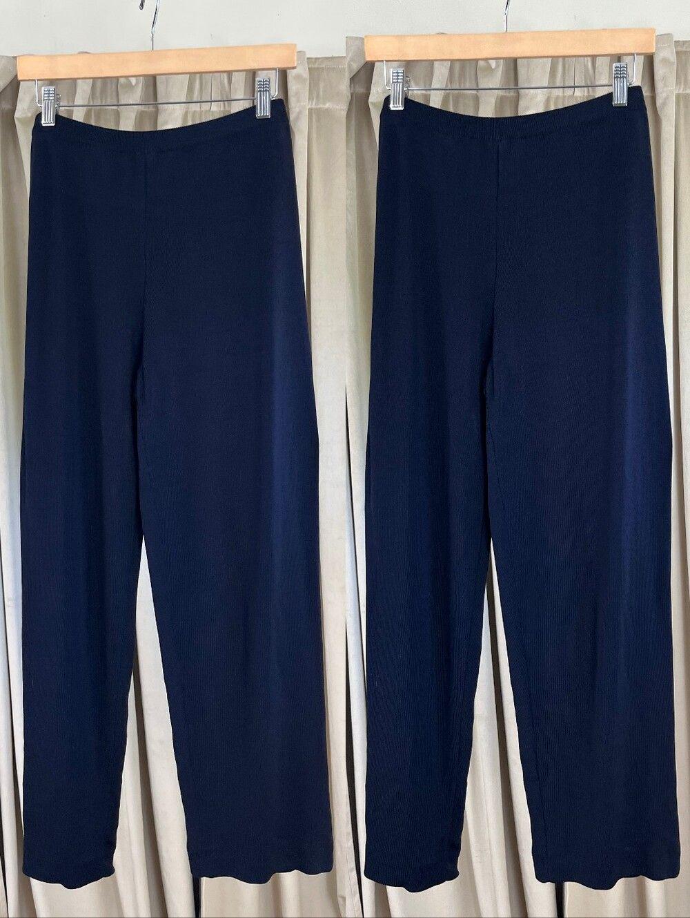 Vintage Bloomingdale's Knit Navy Sleeveless Top and Pants Set