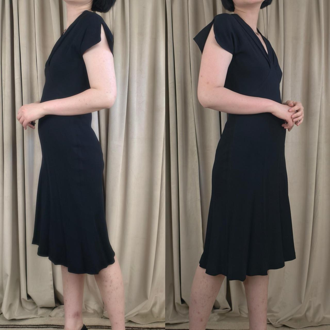Vintage Polo Ralph Lauren V-Neck Black Midi Dress