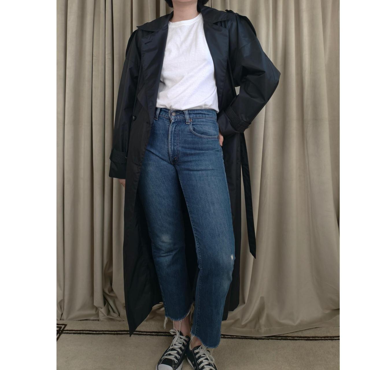 Vintage Gantos Full Length Black Trench Coat Rain Coat