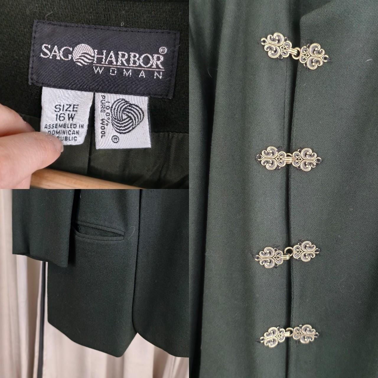 Reworked Vintage Green Blazer Madarin Tang Jacket