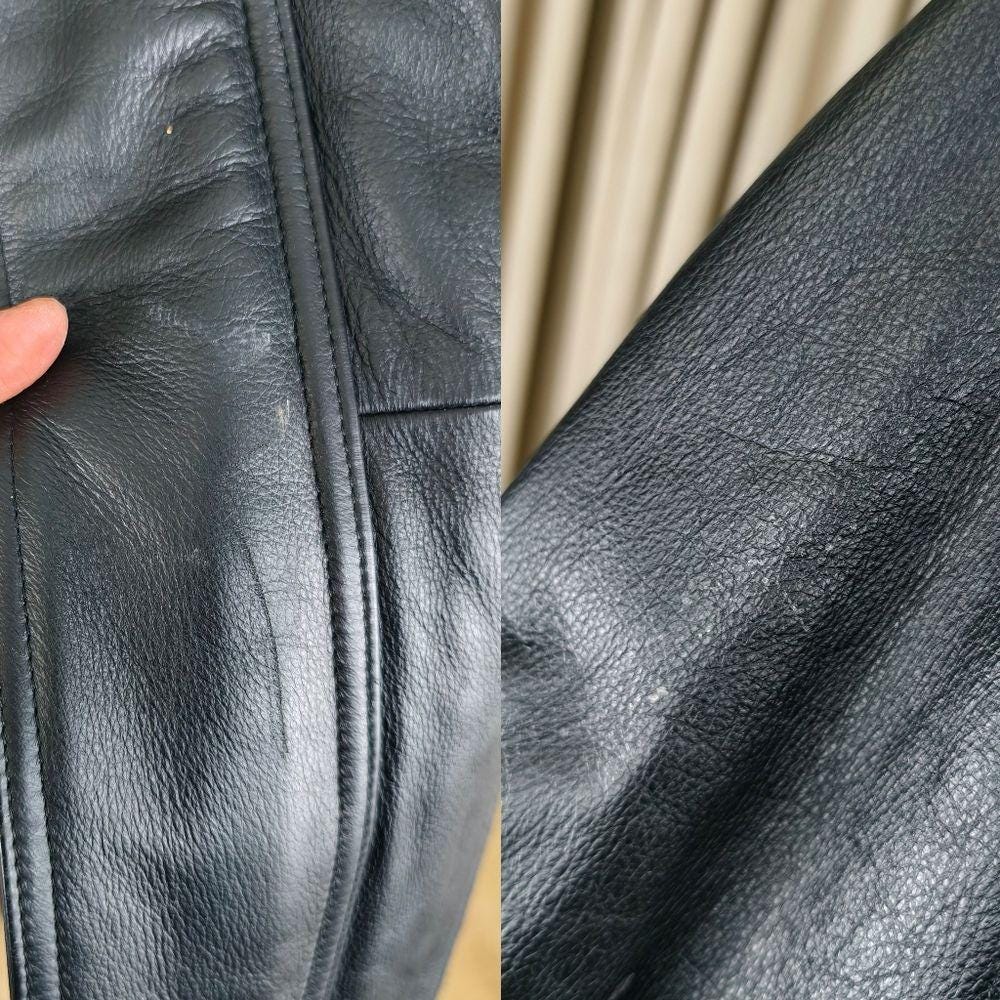 Vintage Colebrook Black Genuine Leather Belted Coat with Detachable Lining