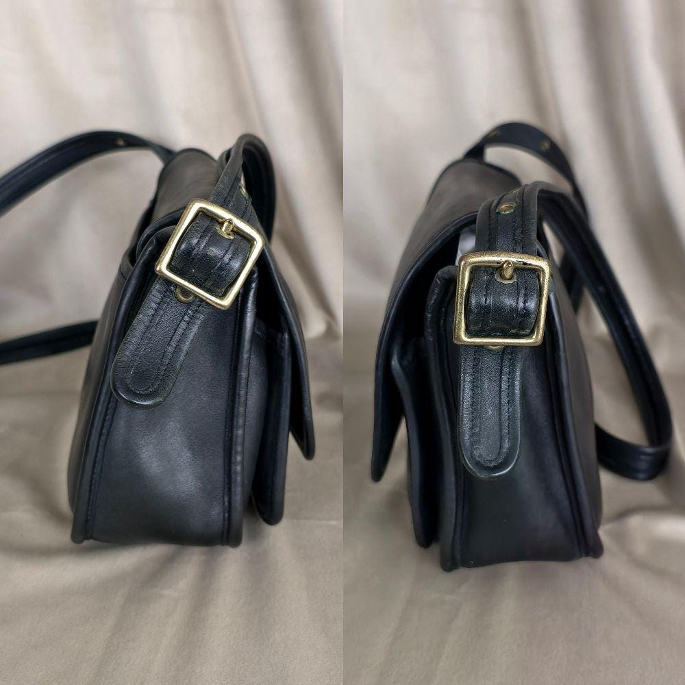 Vintage Coach Rambler Legacy 9061 Black Leather Shoulder Crossbody Bag