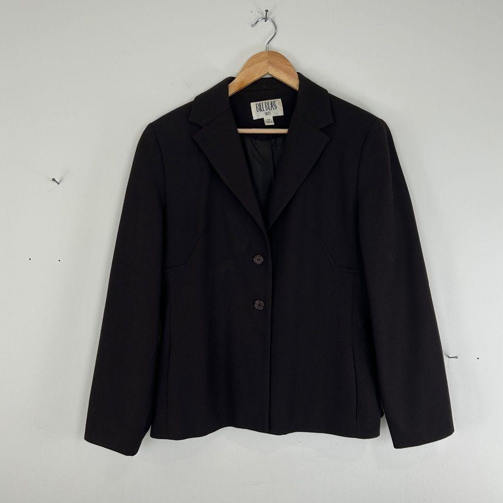 Vintage Bill Blass Wool Brown Pantsuit Classic Fit