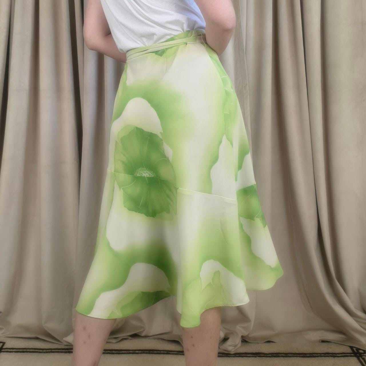 Y2K Jones Wear Lime Green Floral Midi Skirt