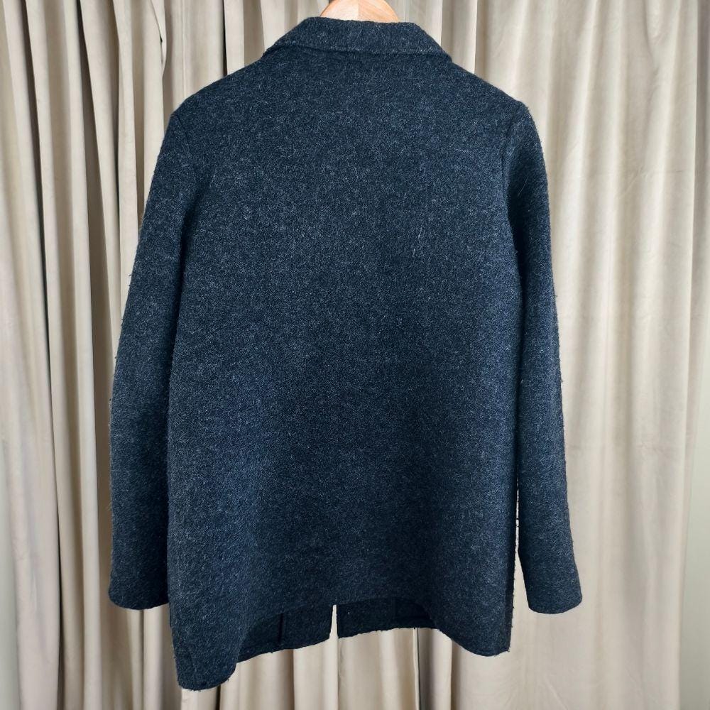 Eileen Fisher Charcoal Wool Cardigan Jacket Coat