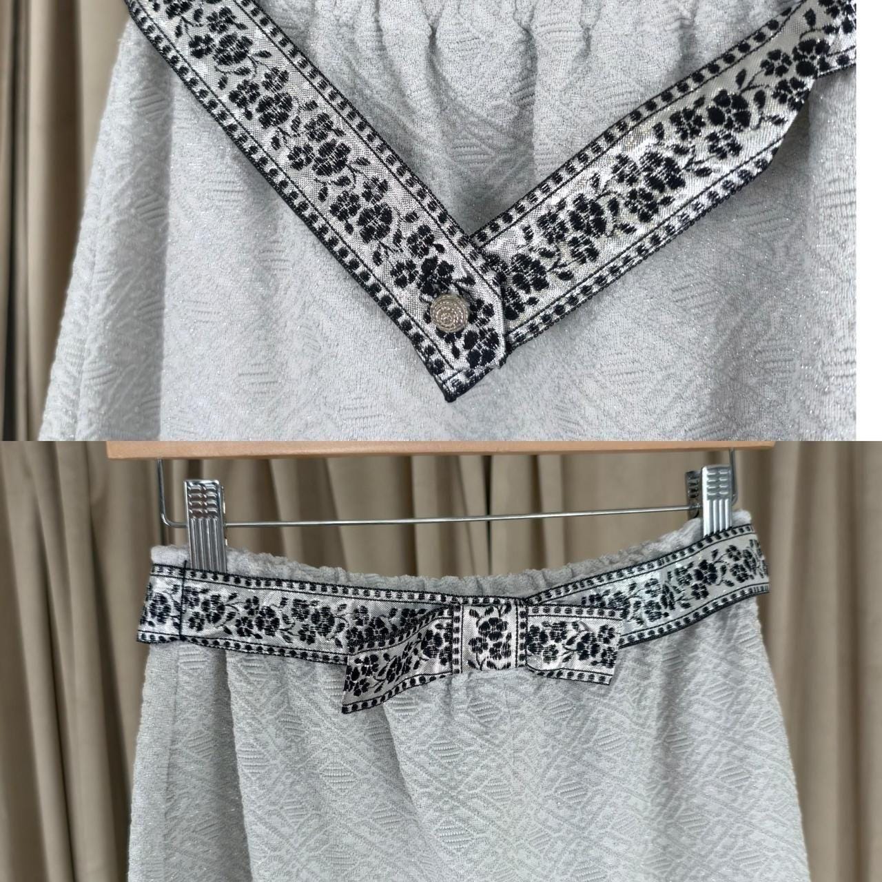 Vintage Bernardo Formal Sparkly Silver and Black A Line Skirt
