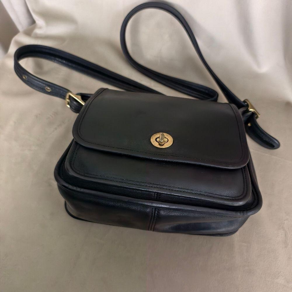 Vintage Coach Rambler Legacy 9061 Black Leather Shoulder Crossbody Bag