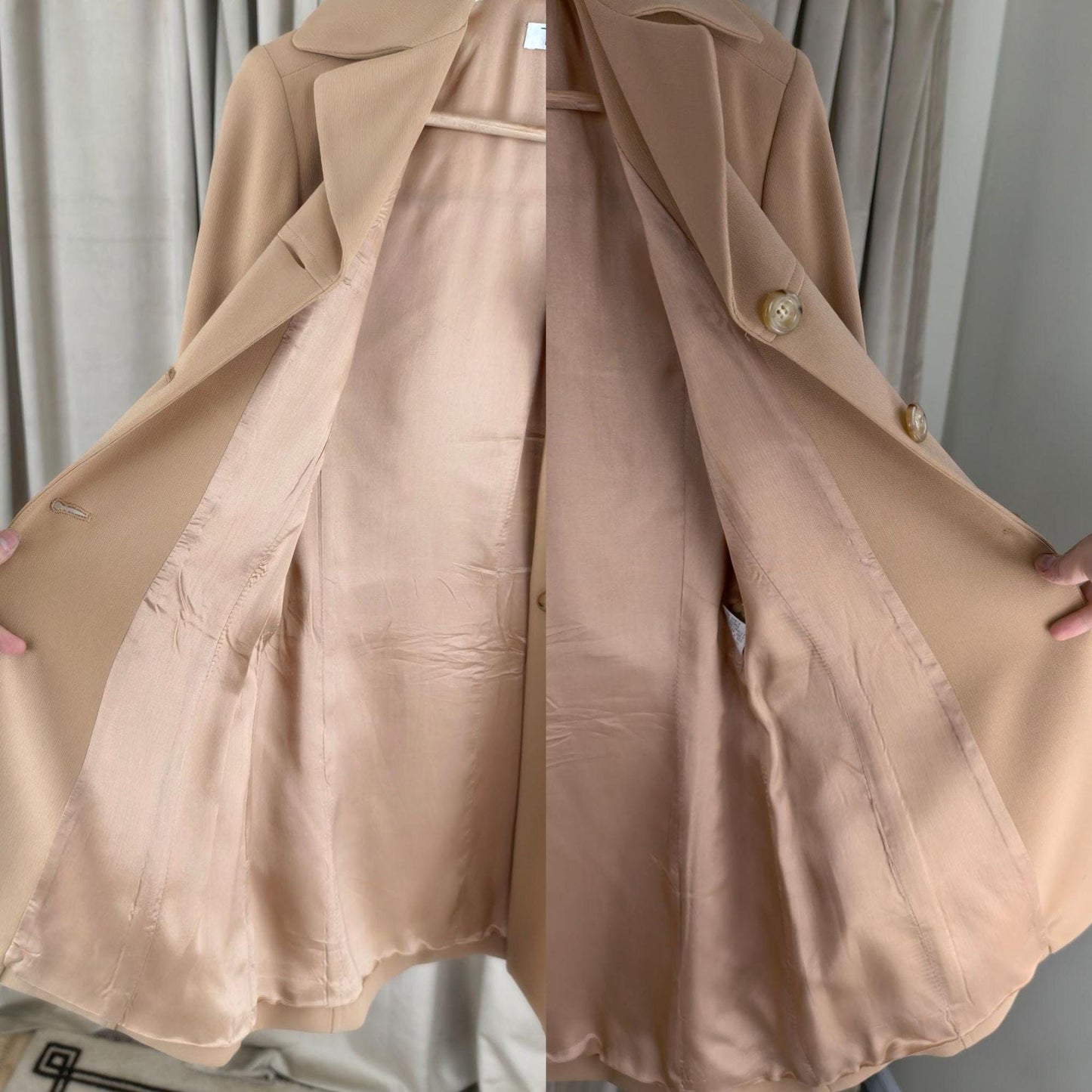 Vintage Tahari Tan Peach Skirt Suit with Belt