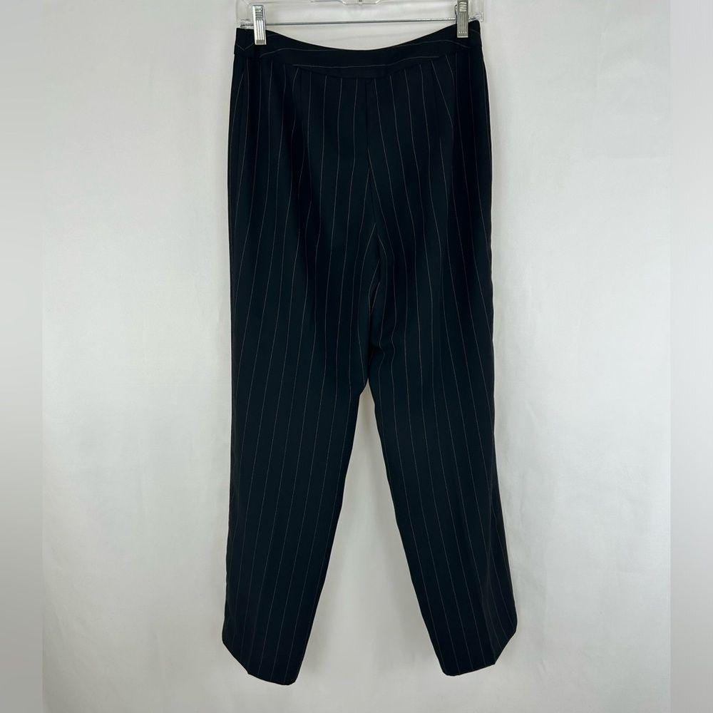 Vintage 90s Bob Mackie Black Pinstripe Formal Trousers Slacks
