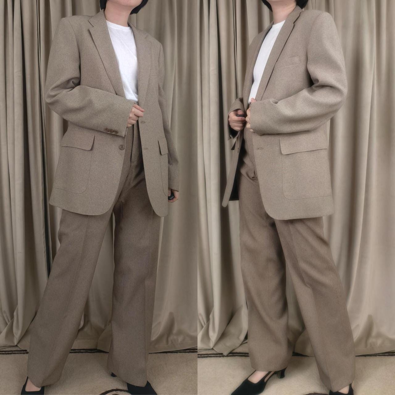 Vintage Boyfriend Levi's Active Suit Tan Suit Pantsuit