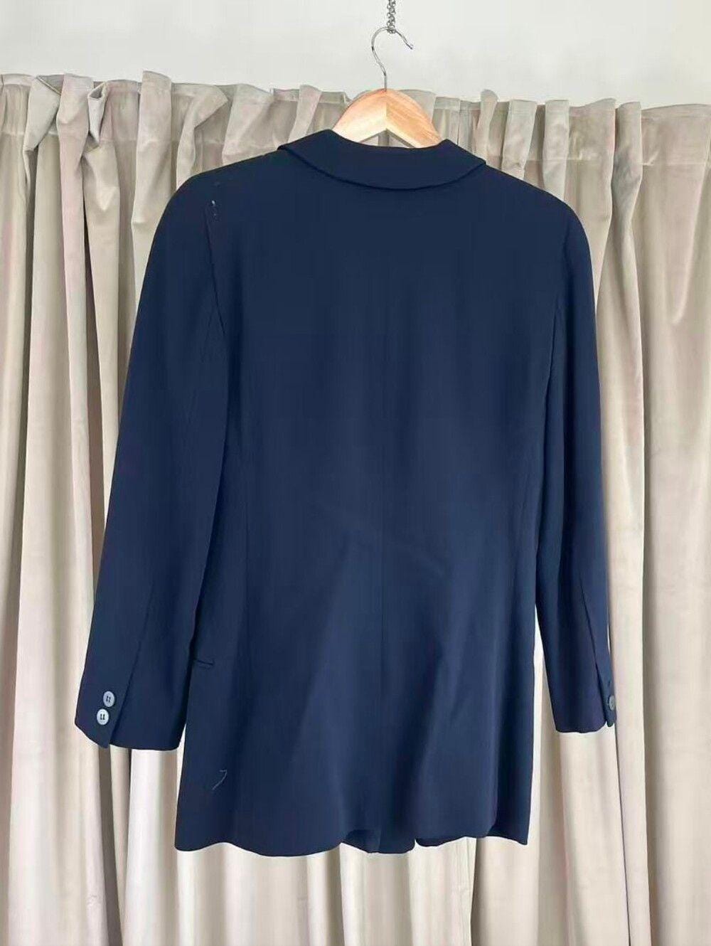 Vintage Giorgio Armani Black Double-Breasted Tailored Blazer