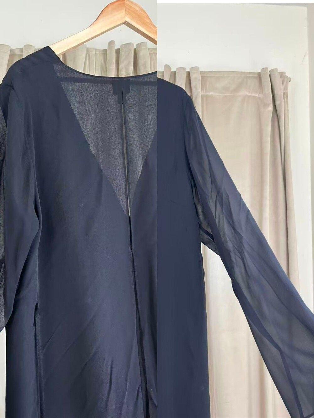 Eileen Fisher Black Silk Sheer Cover Up Jacket