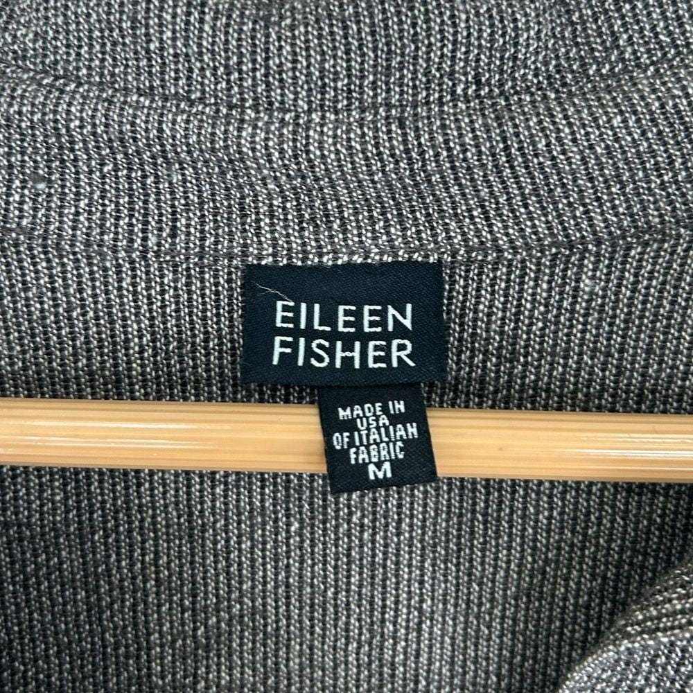 Eileen Fisher Grey Mixed Thread Oversized Linen Blend Shirt