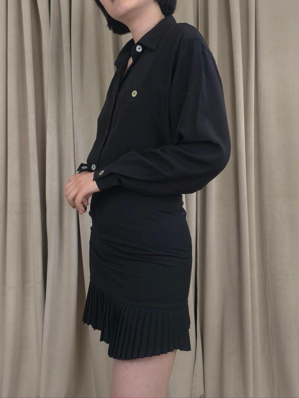 Vintage Carmen G. Black Silk Blouse Shirt