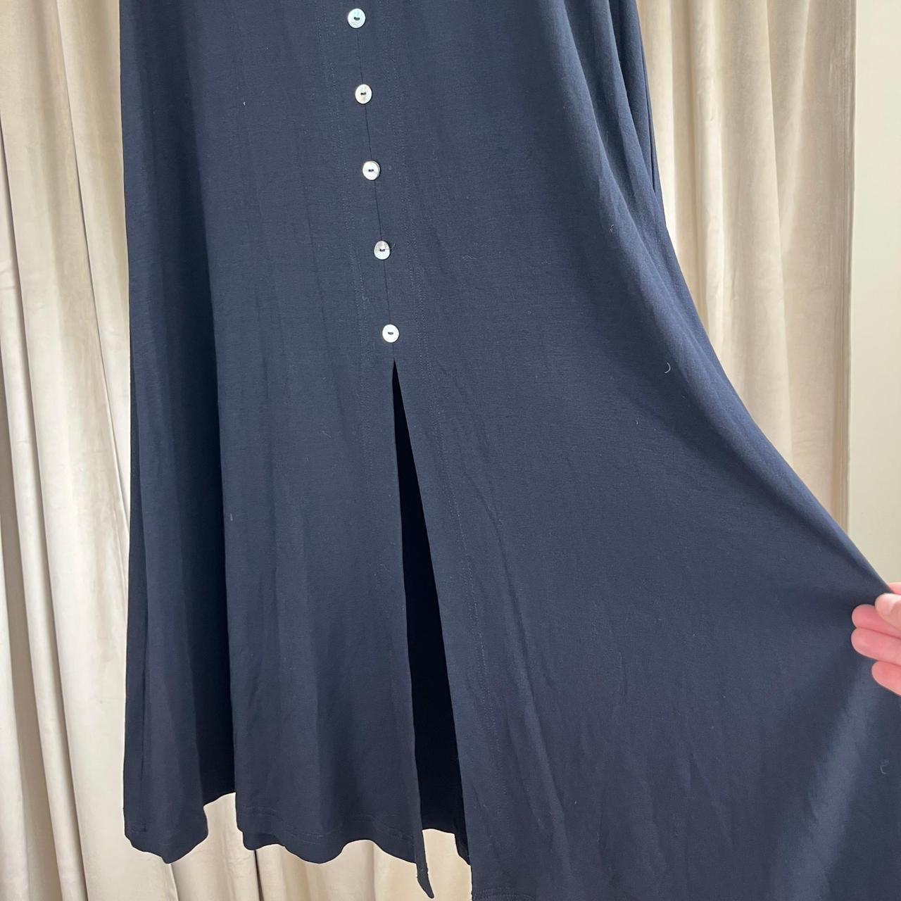 Vintage Carole Little Rayon Black Midi Button Front Skirt