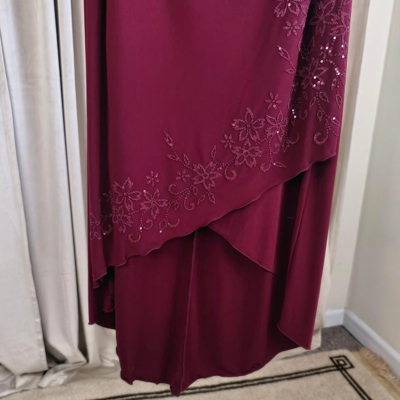 Vintage Burgundy Strapless Maxi dress with Sequin Detailing