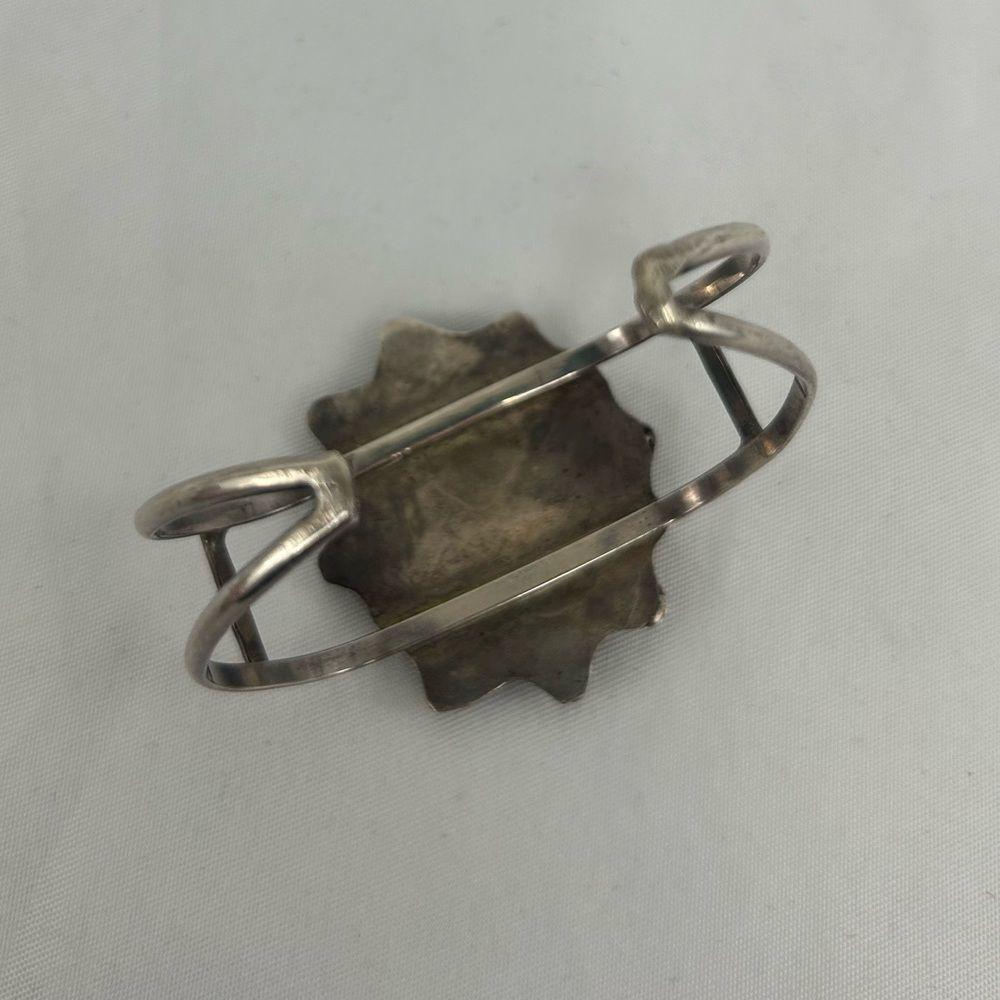 Vintage Silver Zuni Inlaid Mother of Pearl Bird Bracelet