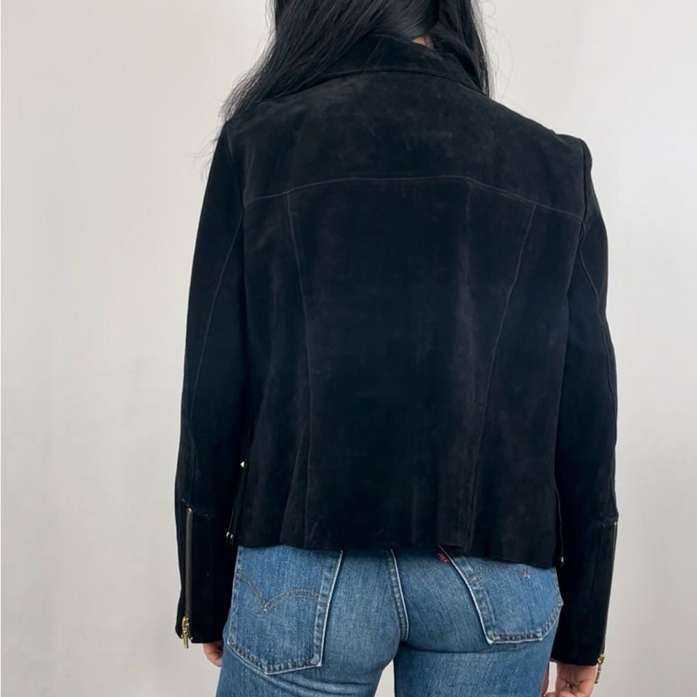 Vintage Berek Black Suede Fringed Leather Jacket