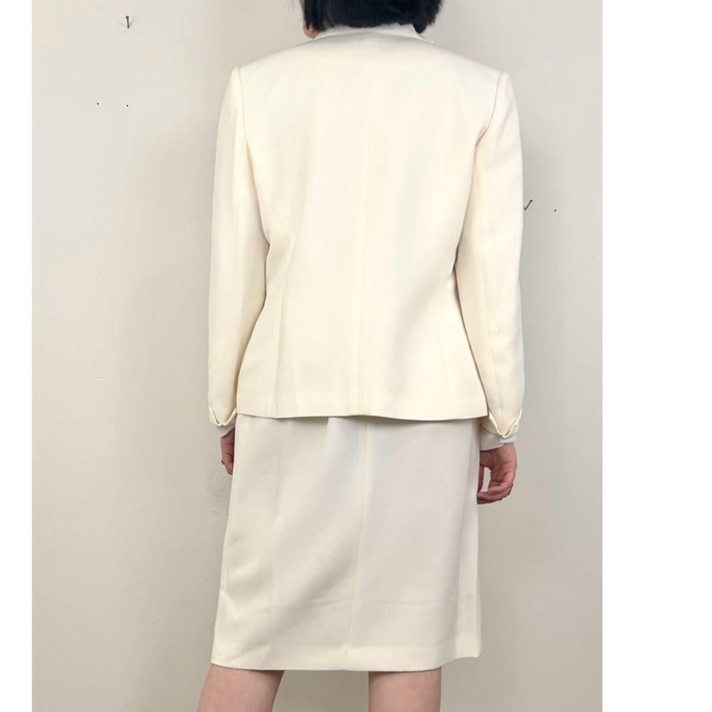 Vintage 90s Kasper Cream Bridal Skirt and Blazer Suit