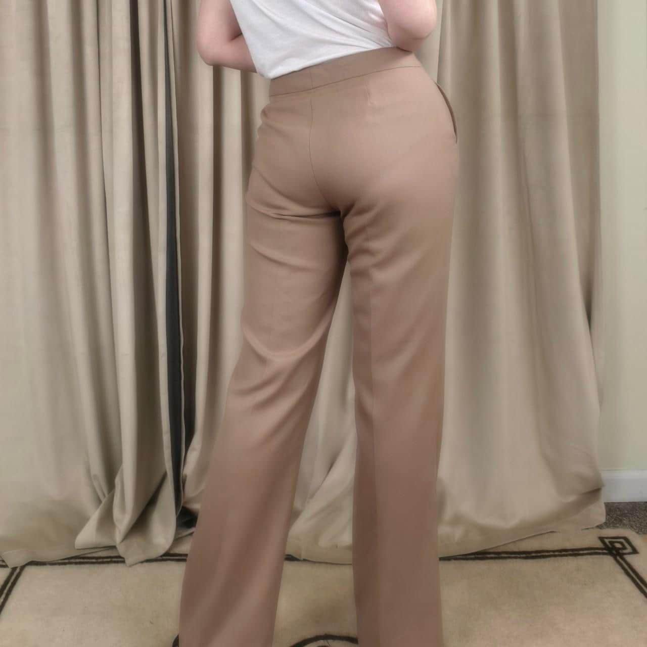 Vintage Chaps Tan Wool Formal Tailored Trousers