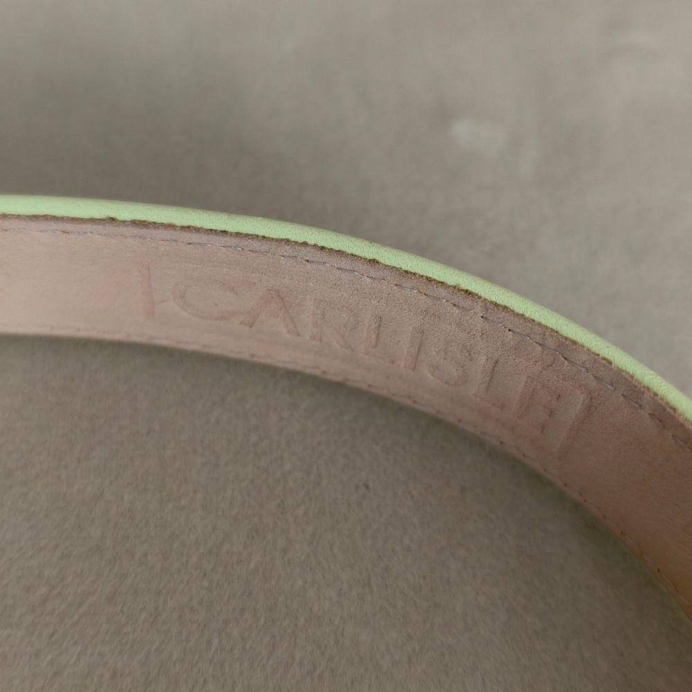 Vintage Carlisle Mint Green Genuine Leather Belt with Ornate Buckle
