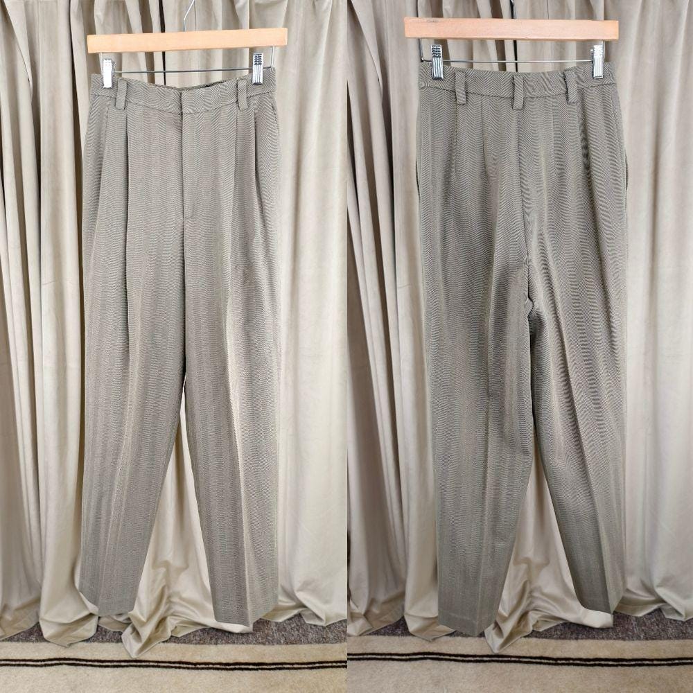 Vintags Ellen Tracy Classic Sage Green Wool Pant Suit Set