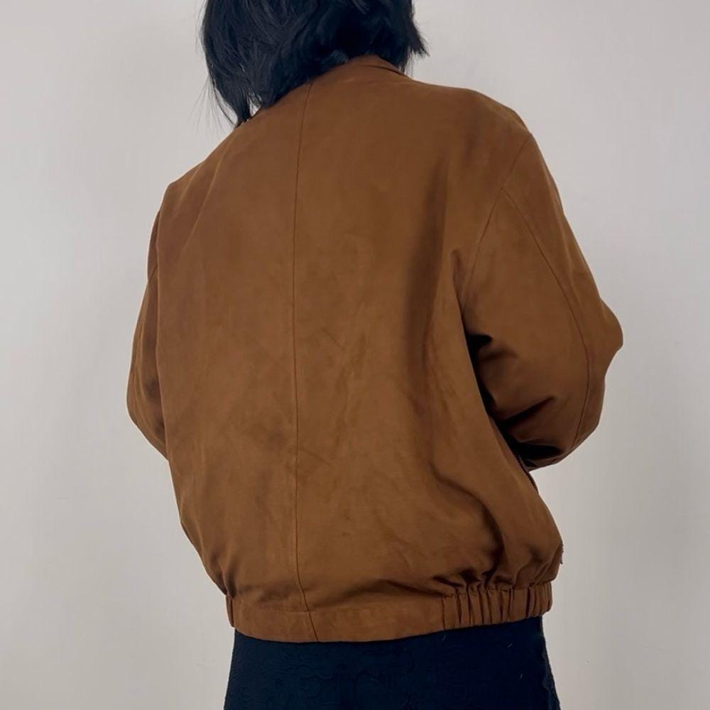 Vintage Jos. A Banks Brown Boyfriend Bomber Jacket with Detachable Lining