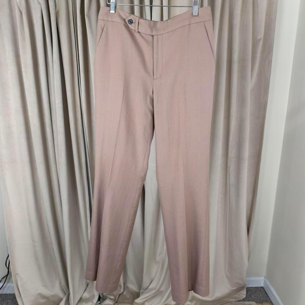 Vintage Chaps Tan Wool Formal Tailored Trousers