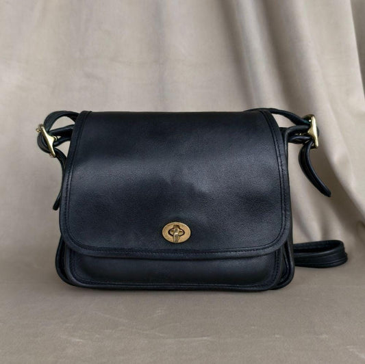 Vintage Coach Rambler Legacy 9061 Black Leather Shoulder Crossbody Bag
