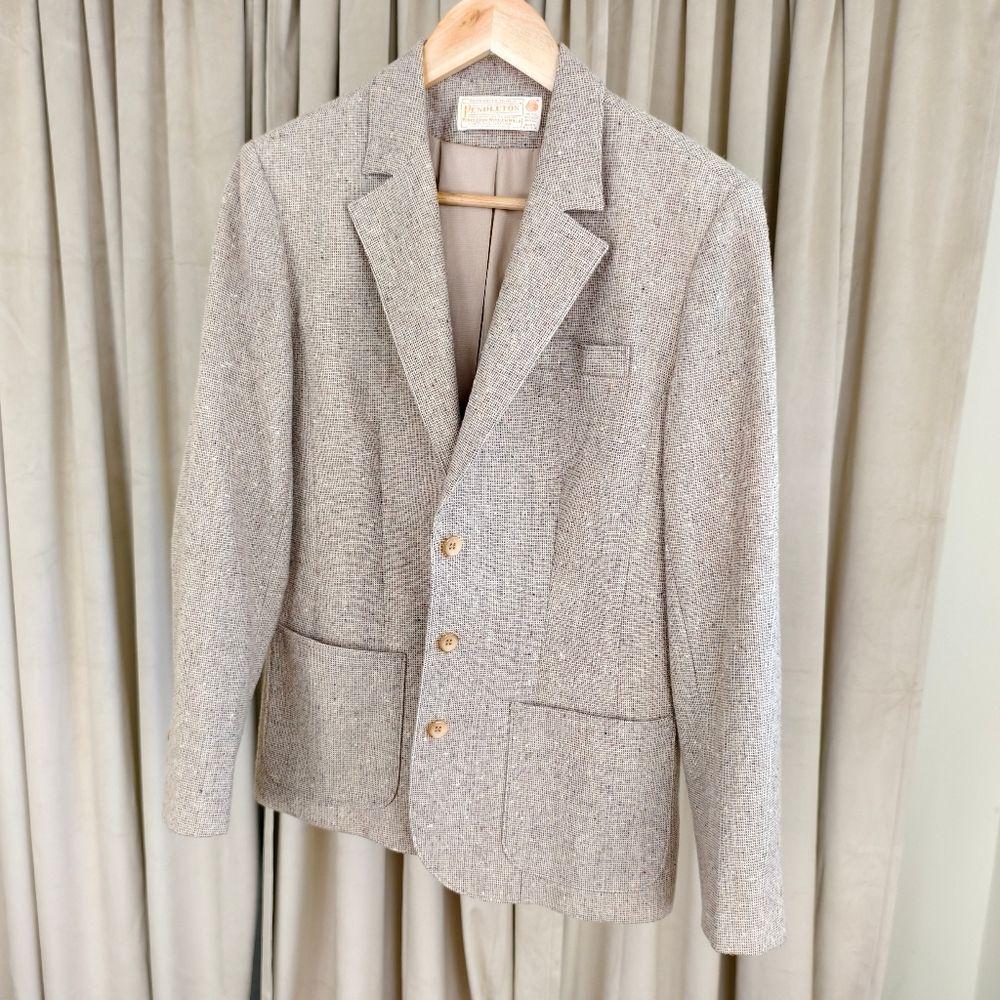 Vintage Beige Tweed Wool Pendleton Blazer