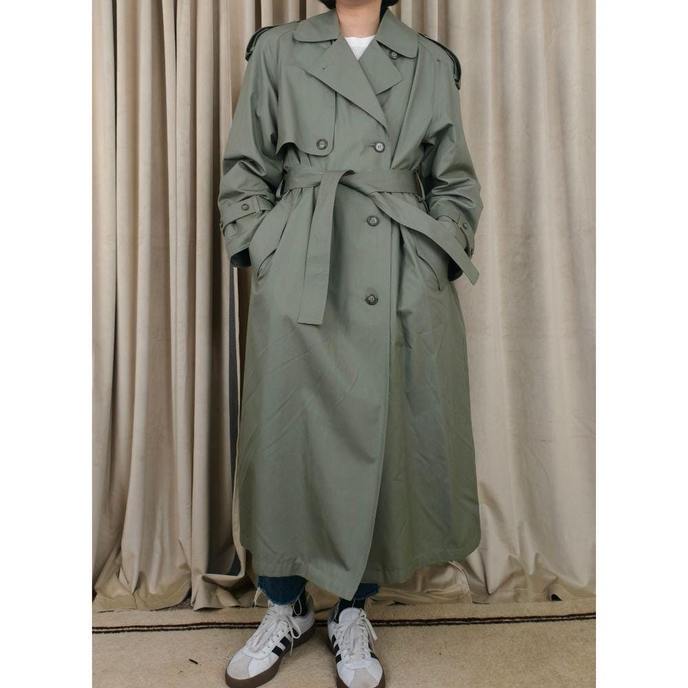 Vintage Towne London Fog Green Trench Coat