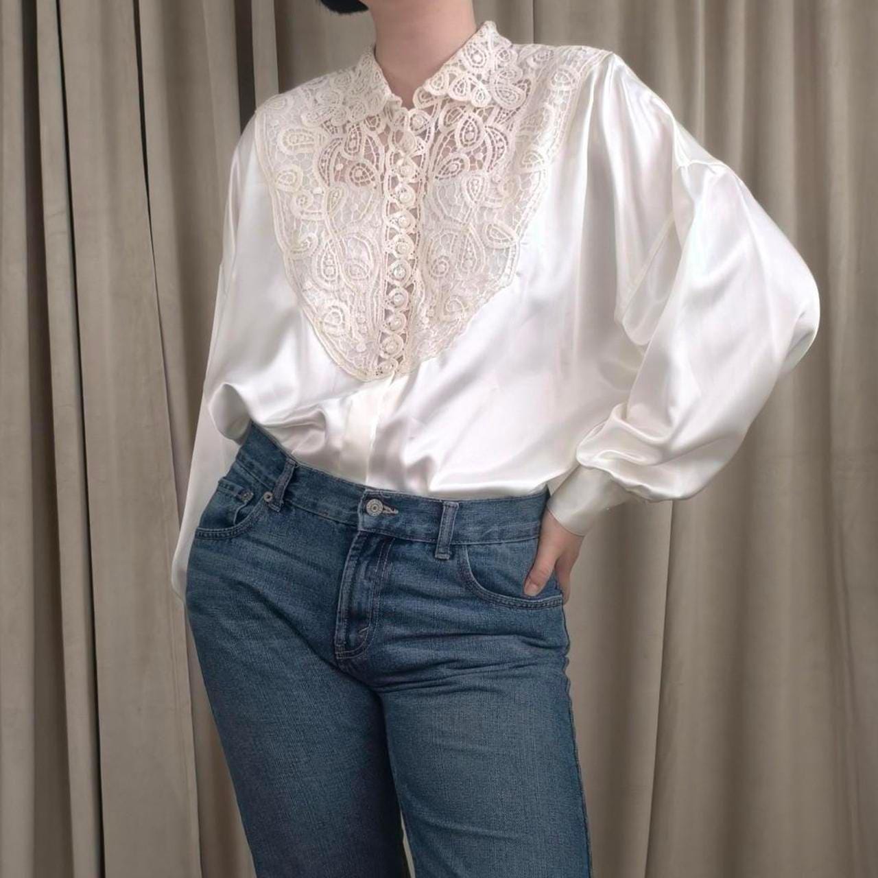Vintage San Andre White Cream Lace Blouse