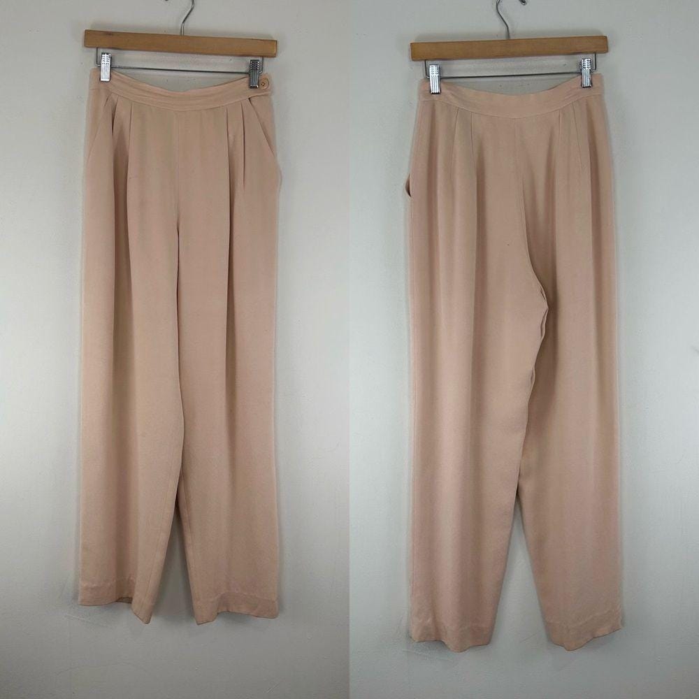 Vintage Dana Buchman Pastel Pink Silk Pantsuit