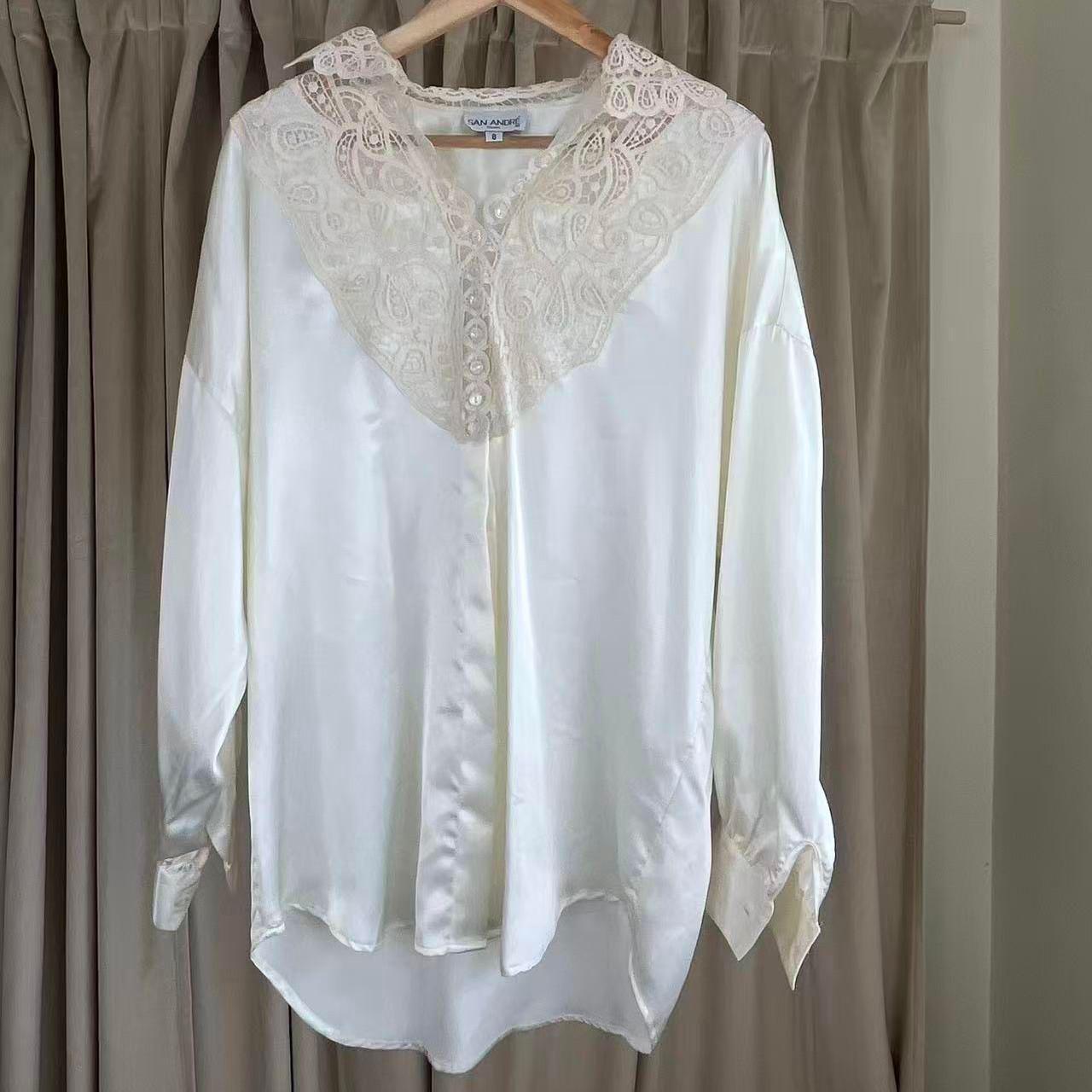 Vintage San Andre White Cream Lace Blouse