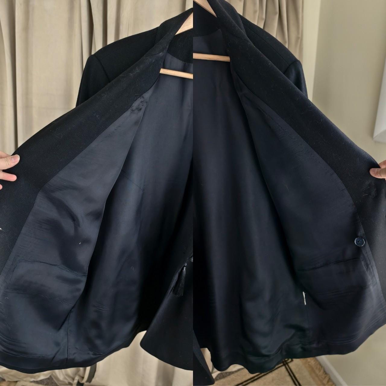 Reworked Vintage Wool Blazer Mandarin Tang Jacket