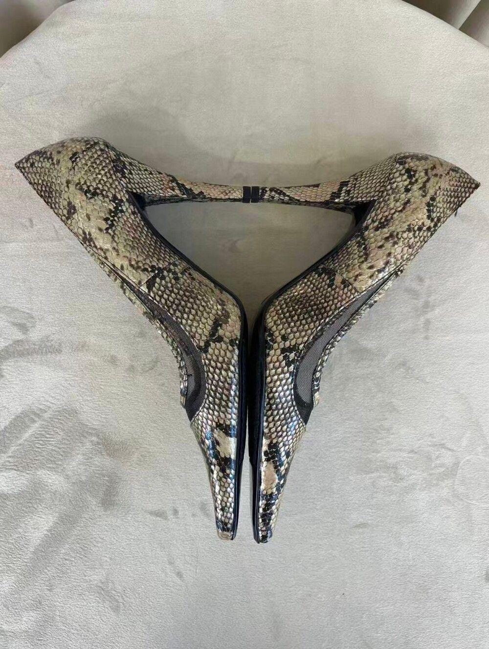 J Renee Snake-Print Pointed Toe Pumps