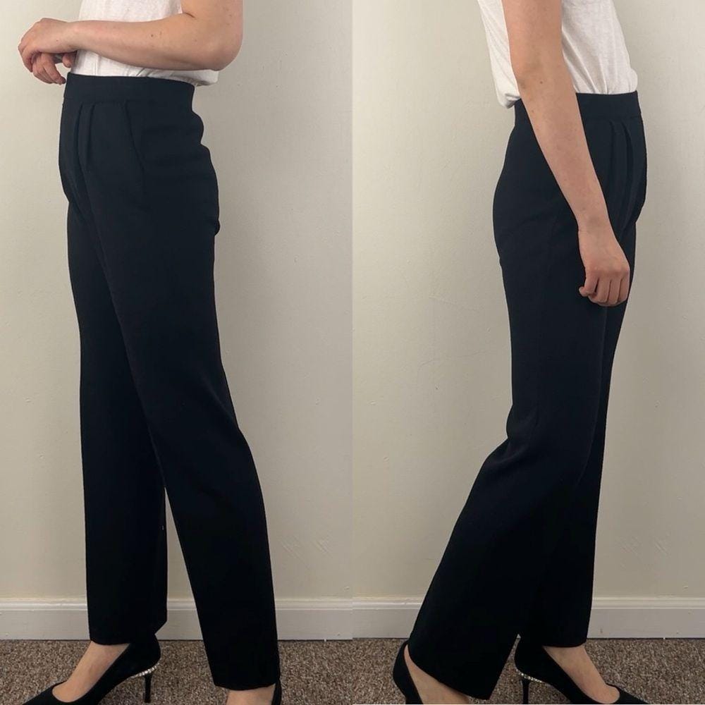 Vintage St John Tapered Cigarette Knit Pants Trousers