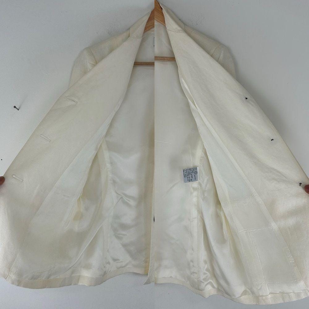 Vintage Le Suit Cream Linen Blazer