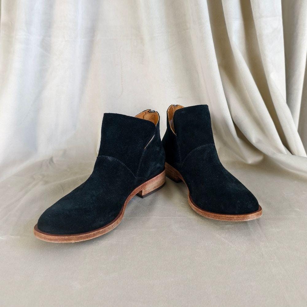 Kork-Ease Ryder Black Genuine Leather Suede Ankle Boots