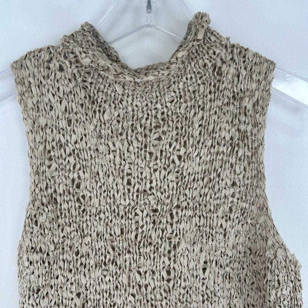 Banana Republic Silk Loose Weave Sleeveless Mock Neck Top