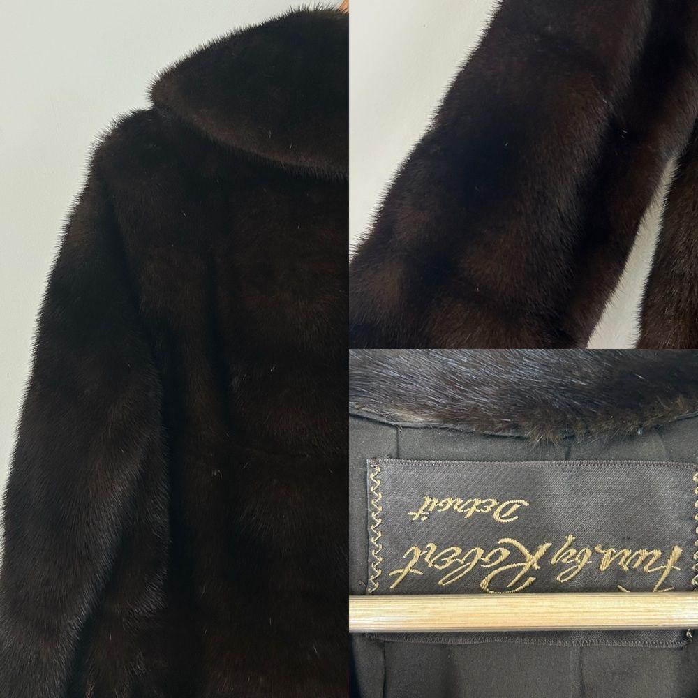 Vintage Fur by Robert Detroit Dark Brown Genuine Mink Full Length Coat Overcoat