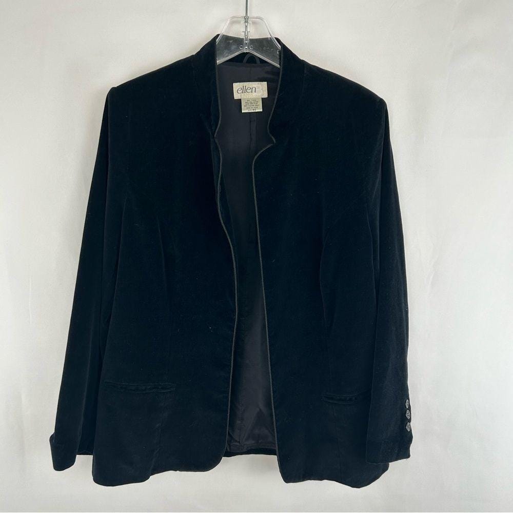 Vintage Ellen B Black Velvet Blazer