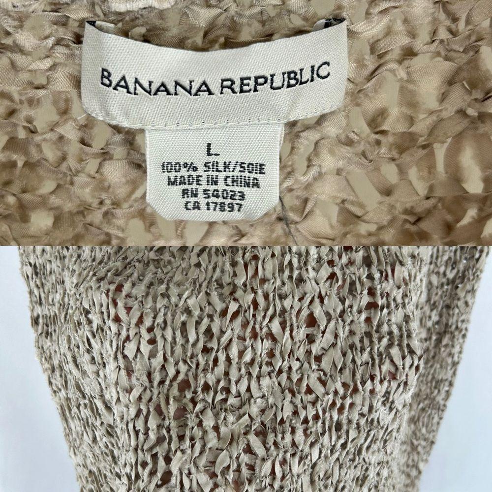 Banana Republic Silk Loose Weave Sleeveless Mock Neck Top