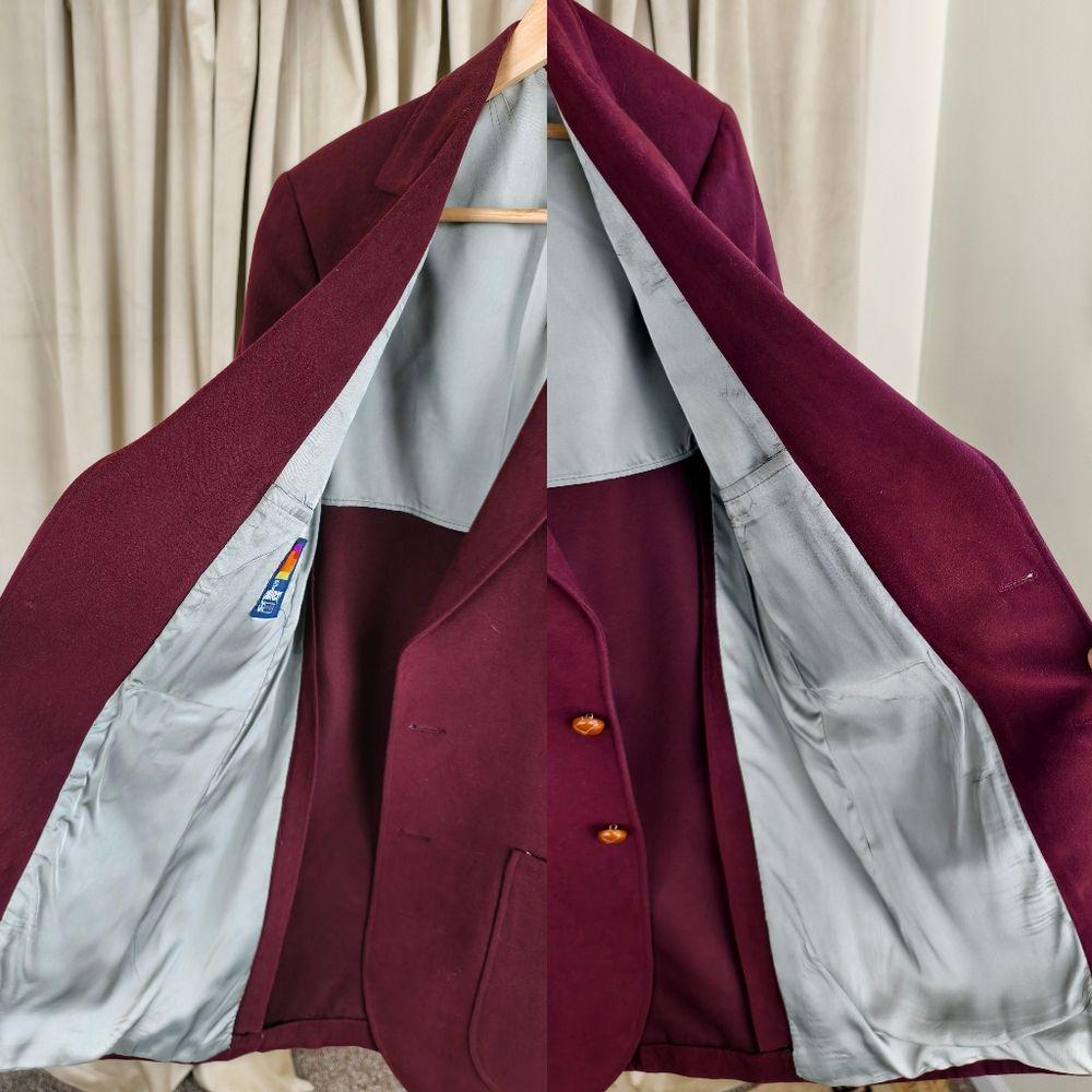 Vintage Faux Suede Burgundy Oversized Boyfriend Blazer