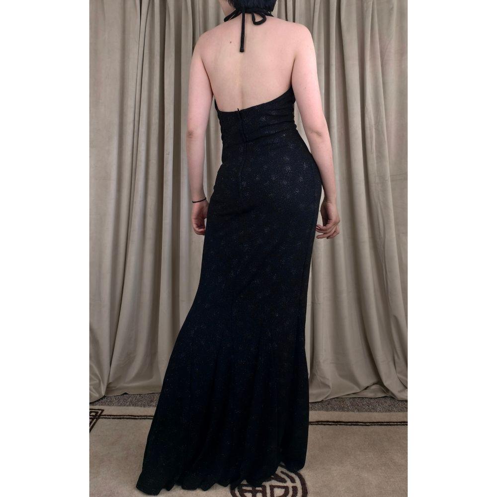 Vintage Scott McClintock Black Sparkly Halter Neck Open Back Dress