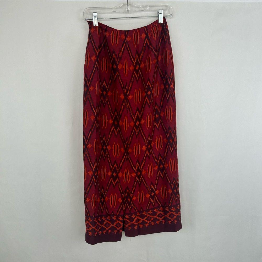 NWT Jones New York Silk Red Asian Geometric Print Pencil Skirt