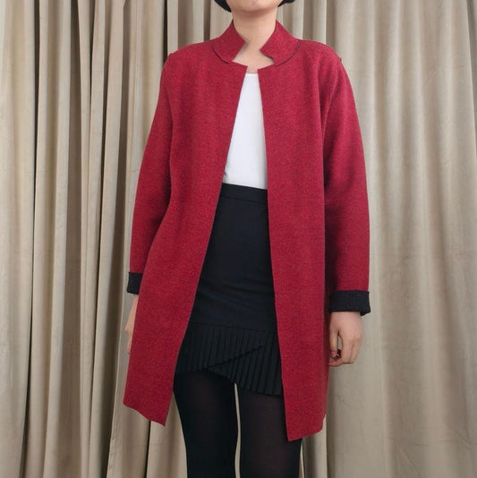 Eileen Fisher Red Wool Light Weight Coat